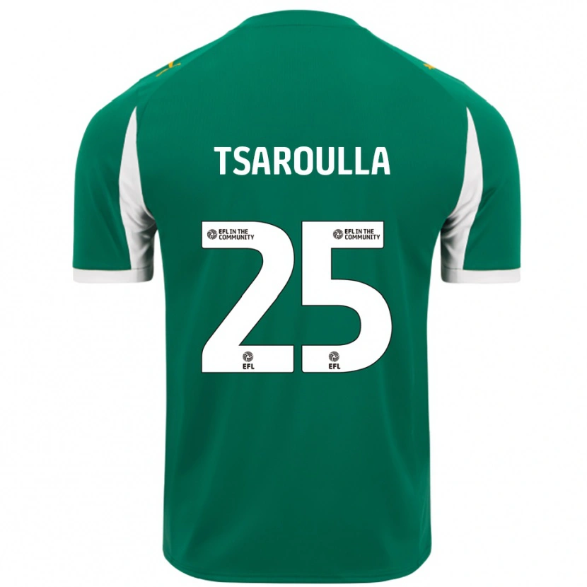 Danxen Dames Nick Tsaroulla #25 Groen Wit Uitshirt Uittenue 2025/26 T-Shirt