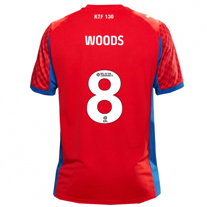 Danxen Dames Ryan Woods #8 Rood Blauw Uitshirt Uittenue 2025/26 T-Shirt