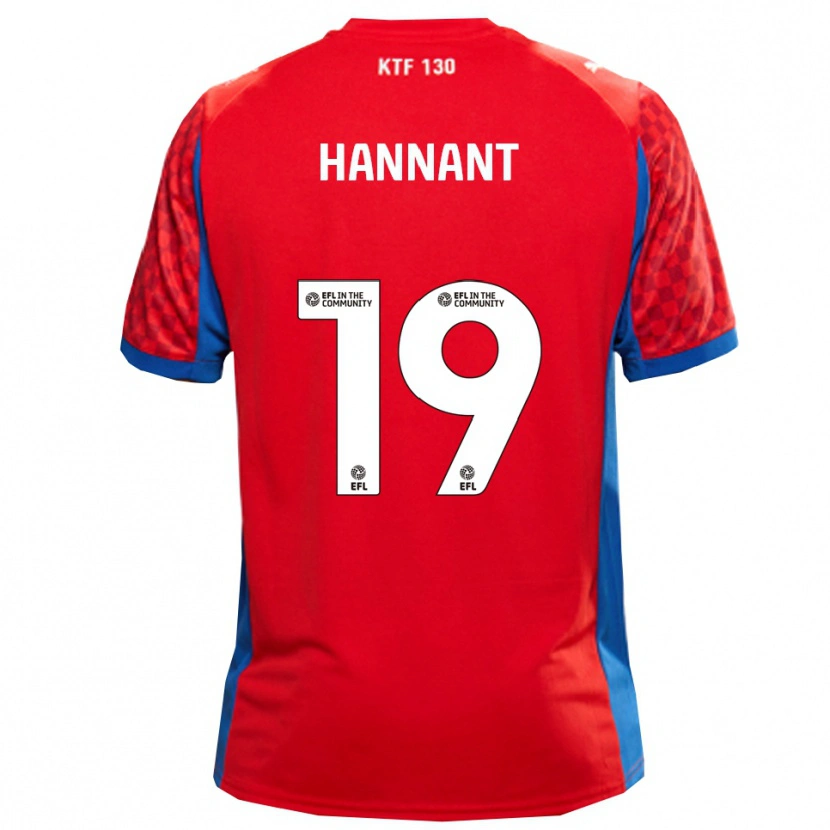 Danxen Dames Luke Hannant #19 Rood Blauw Uitshirt Uittenue 2025/26 T-Shirt