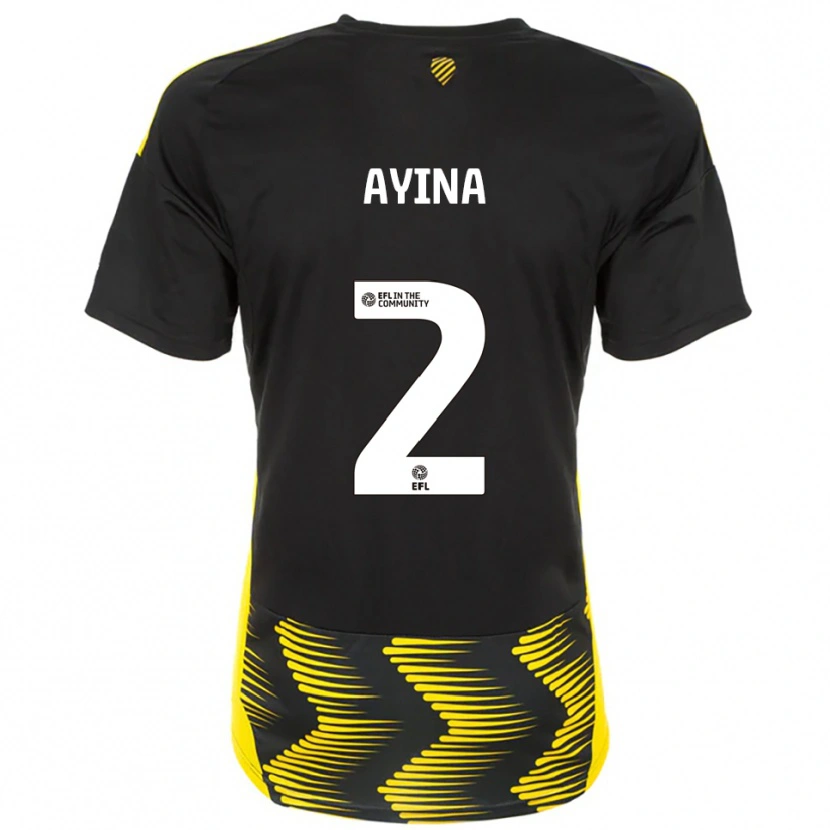 Danxen Dames Loick Ayina #2 Zwart Geel Uitshirt Uittenue 2025/26 T-Shirt