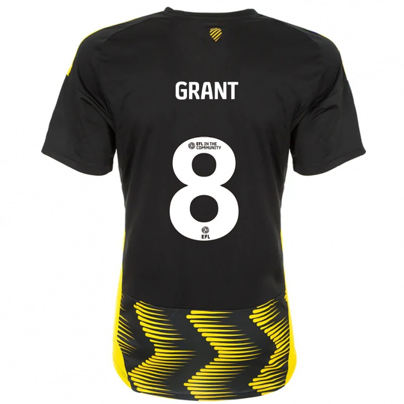 Danxen Dames Jorge Grant #8 Zwart Geel Uitshirt Uittenue 2025/26 T-Shirt