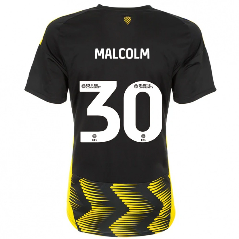Danxen Dames Kyrell Malcolm #30 Zwart Geel Uitshirt Uittenue 2025/26 T-Shirt