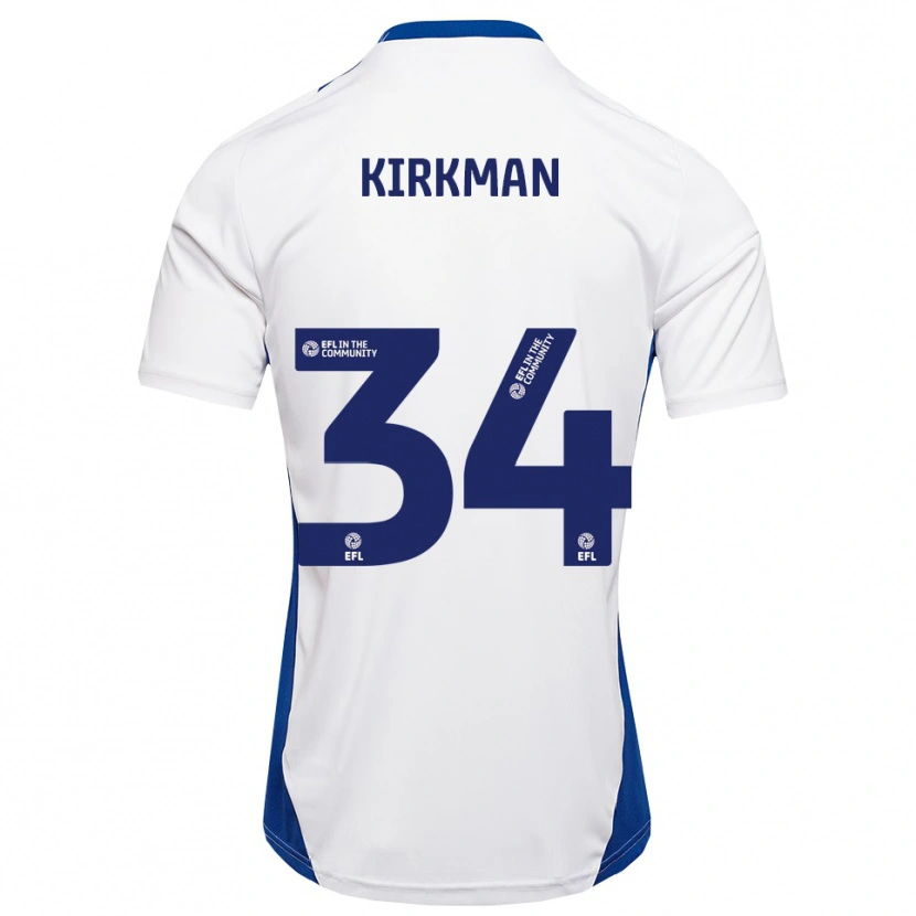 Danxen Dames Billy Kirkman #34 Wit Blauw Uitshirt Uittenue 2025/26 T-Shirt