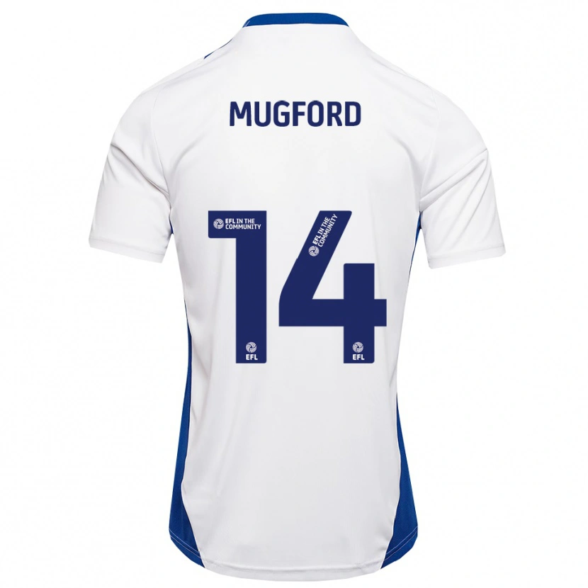 Danxen Dames Mia Mugford #14 Wit Blauw Uitshirt Uittenue 2025/26 T-Shirt