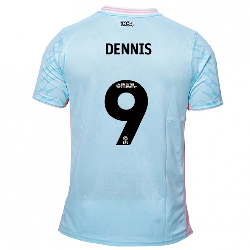 Danxen Dames Kristian Dennis #9 Hemelsblauw Roze Uitshirt Uittenue 2025/26 T-Shirt
