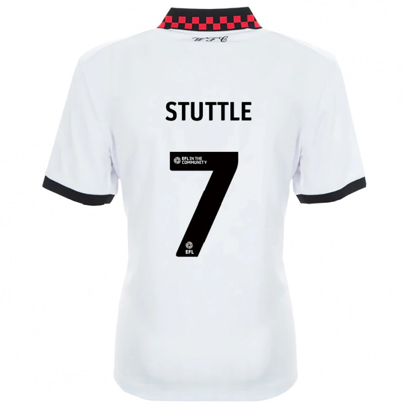 Danxen Dames Jonny Stuttle #7 Wit Zwart Uitshirt Uittenue 2025/26 T-Shirt
