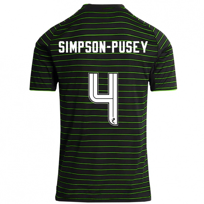 Danxen Dames Jahmai Simpson-Pusey #4 Zwart Groen Uitshirt Uittenue 2025/26 T-Shirt