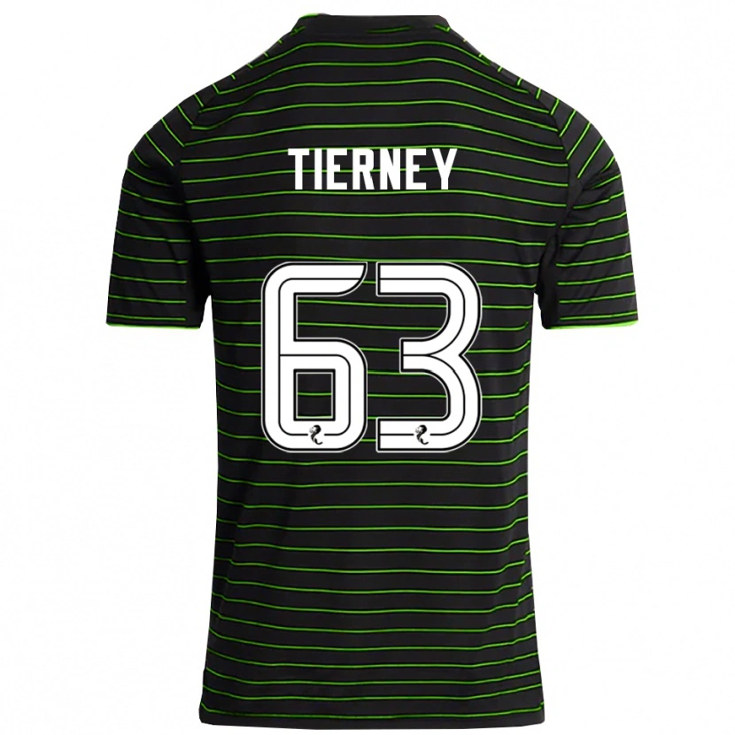 Danxen Dames Kieran Tierney #63 Zwart Groen Uitshirt Uittenue 2025/26 T-Shirt