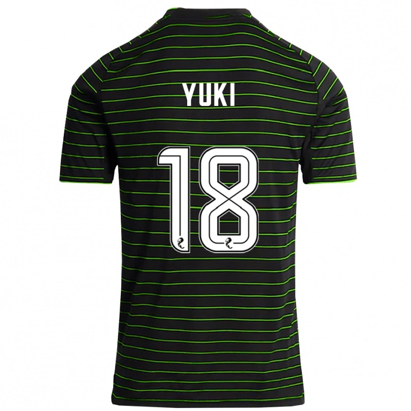 Danxen Dames Yuki Kobayashi #18 Zwart Groen Uitshirt Uittenue 2025/26 T-Shirt