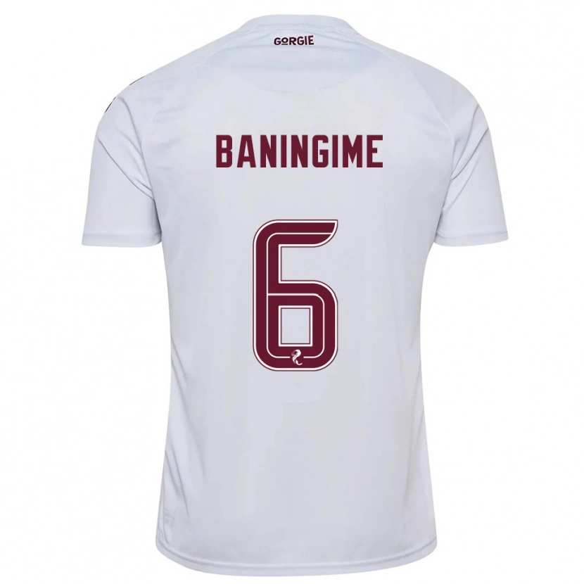 Danxen Dames Beni Baningime #6 Wit Bordeauxrood Uitshirt Uittenue 2025/26 T-Shirt