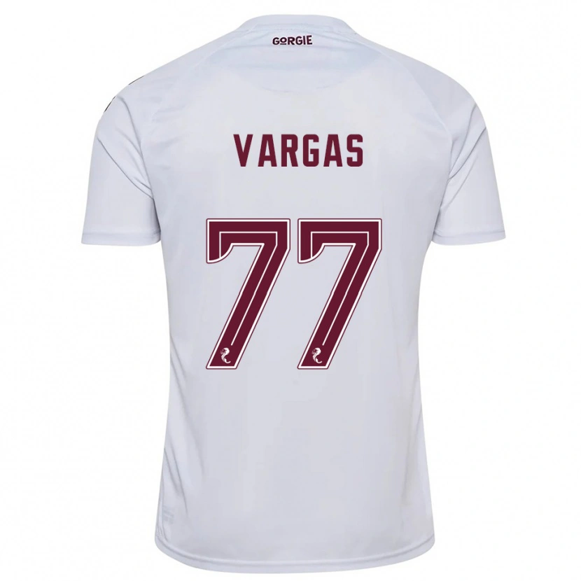 Danxen Dames Kenneth Vargas #77 Wit Bordeauxrood Uitshirt Uittenue 2025/26 T-Shirt