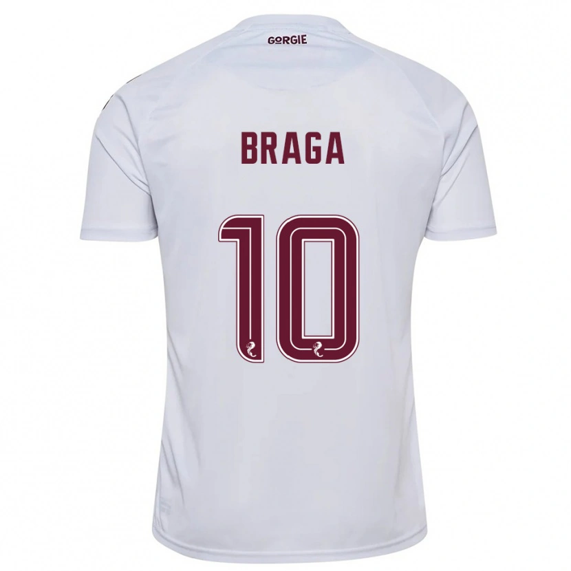 Danxen Dames Cláudio Braga #10 Wit Bordeauxrood Uitshirt Uittenue 2025/26 T-Shirt