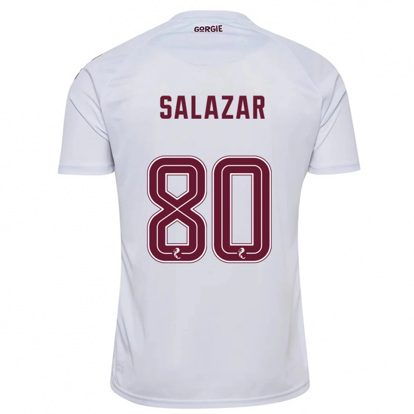 Danxen Dames Andrés Salazar #80 Wit Bordeauxrood Uitshirt Uittenue 2025/26 T-Shirt