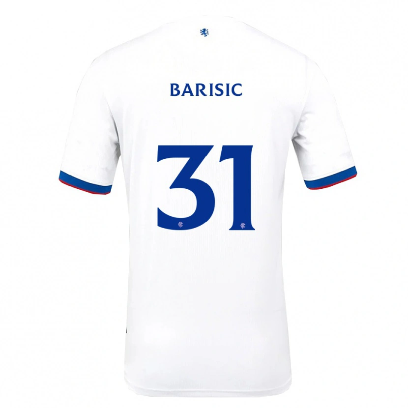 Danxen Dames Borna Barisic #31 Wit Rood Blauw Uitshirt Uittenue 2025/26 T-Shirt