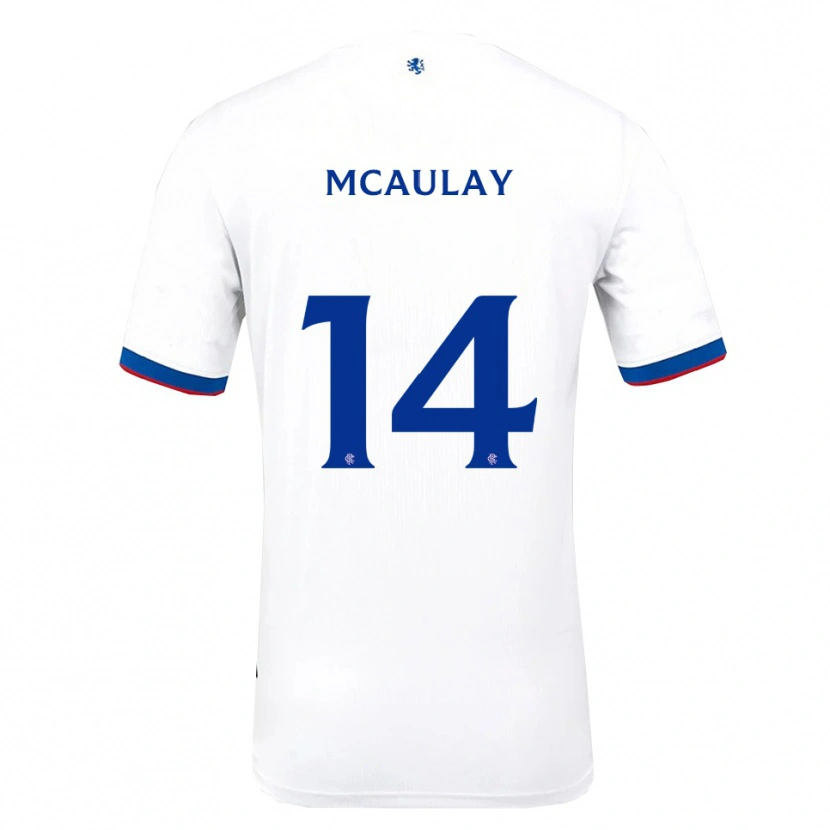 Danxen Dames Mia Mcaulay #14 Wit Rood Blauw Uitshirt Uittenue 2025/26 T-Shirt