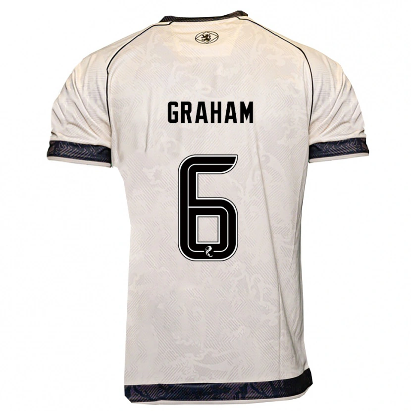 Danxen Dames Ross Graham #6 Wit Zwart Uitshirt Uittenue 2025/26 T-Shirt