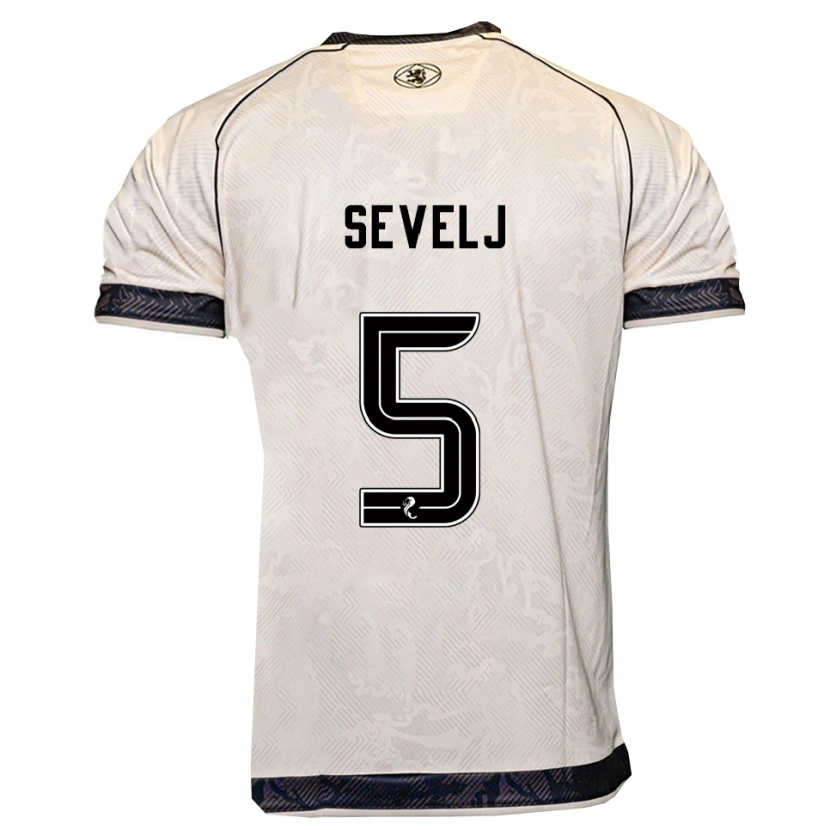 Danxen Dames Vicko Sevelj #5 Wit Zwart Uitshirt Uittenue 2025/26 T-Shirt