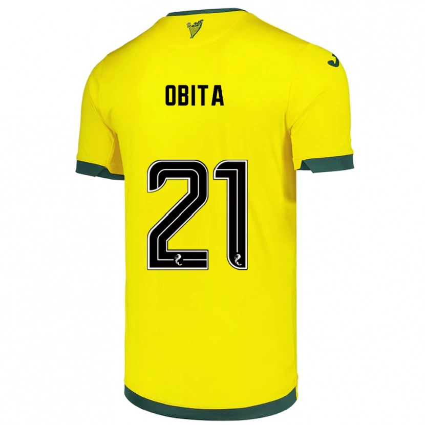 Danxen Dames Jordan Obita #21 Geel Groen Uitshirt Uittenue 2025/26 T-Shirt