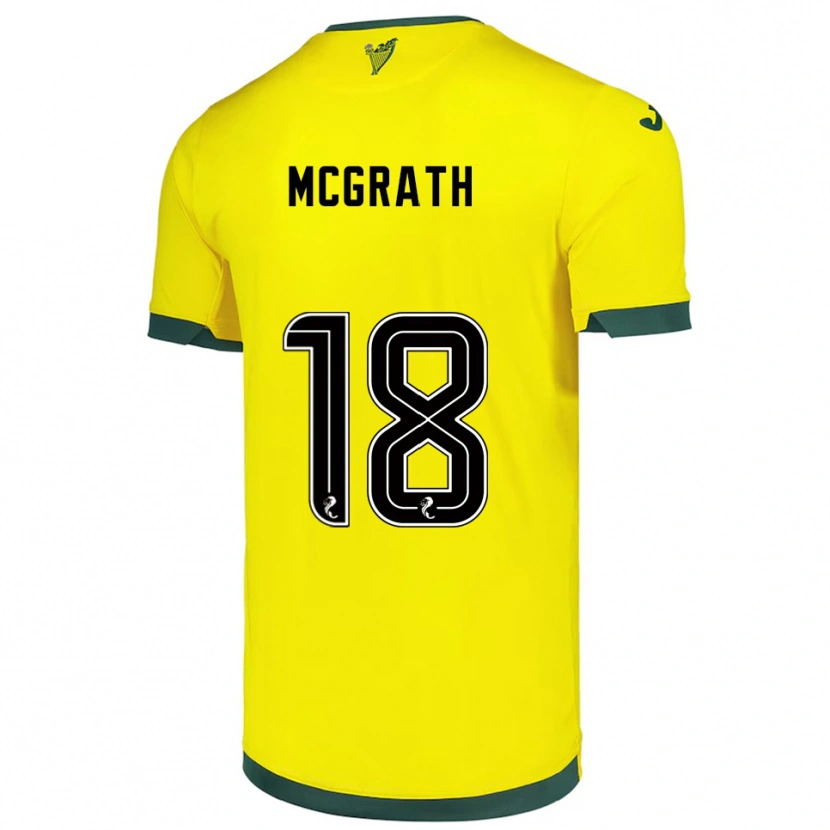 Danxen Dames Joseph Mcgrath #18 Geel Groen Uitshirt Uittenue 2025/26 T-Shirt