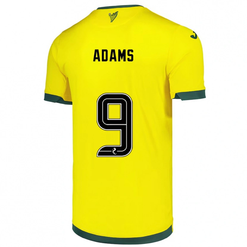 Danxen Dames Eilidh Adams #9 Geel Groen Uitshirt Uittenue 2025/26 T-Shirt