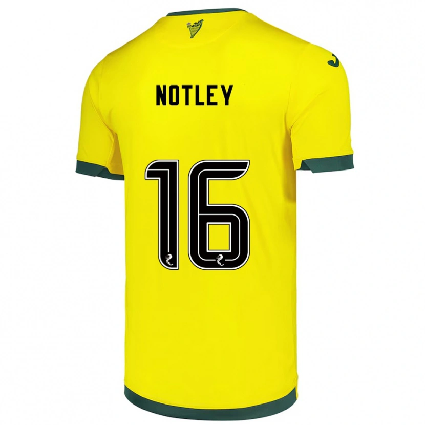 Danxen Dames Ellis Notley #16 Geel Groen Uitshirt Uittenue 2025/26 T-Shirt