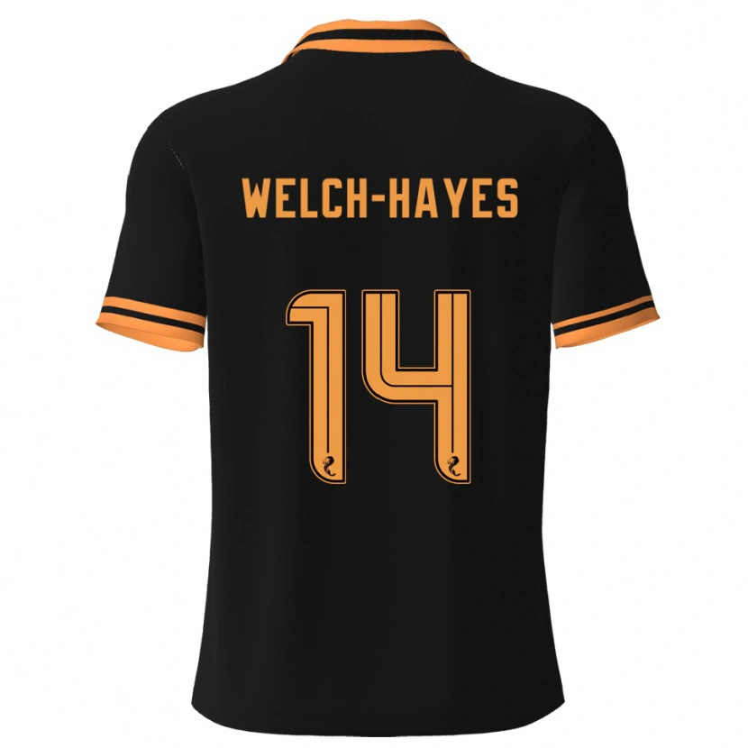 Danxen Dames Miles Welch-Hayes #14 Zwart Geel Uitshirt Uittenue 2025/26 T-Shirt