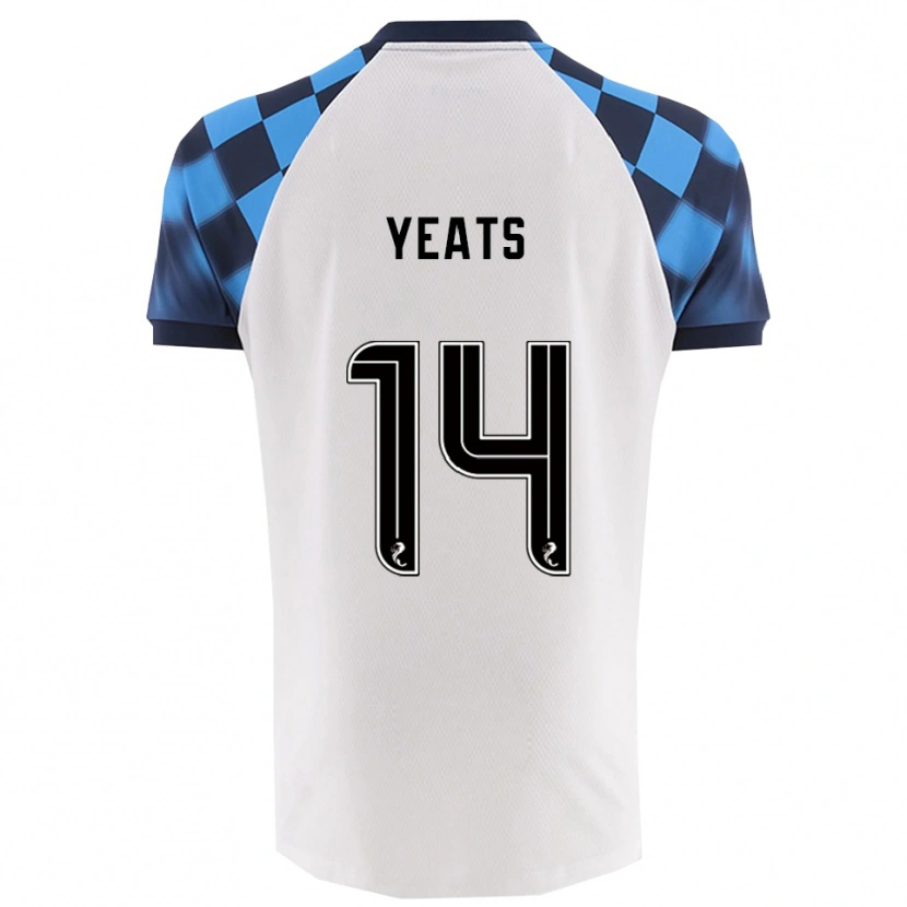 Danxen Dames Finn Yeats #14 Wit Hemelsblauw Uitshirt Uittenue 2025/26 T-Shirt