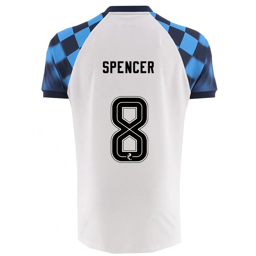 Danxen Dames Brad Spencer #8 Wit Hemelsblauw Uitshirt Uittenue 2025/26 T-Shirt