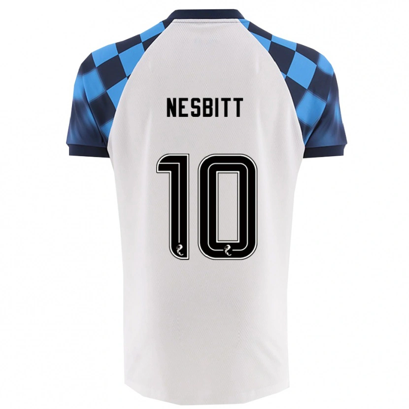 Danxen Dames Aidan Nesbitt #10 Wit Hemelsblauw Uitshirt Uittenue 2025/26 T-Shirt