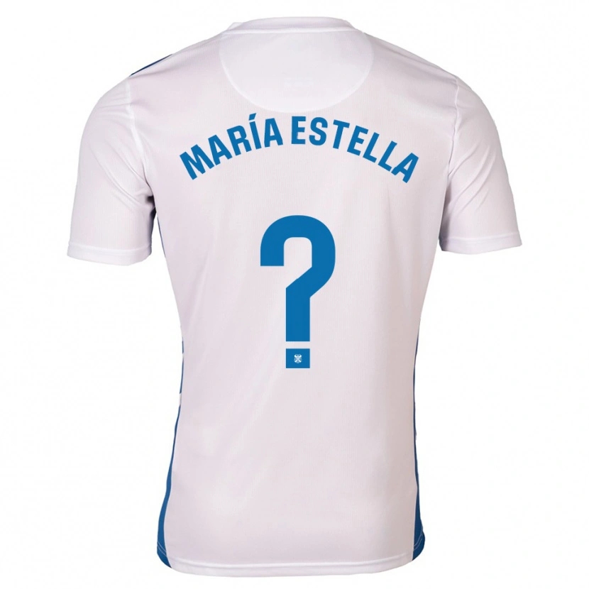 Danxen Kinderen María Estella Del Valle #0 Wit Blauw Thuisshirt Thuistenue 2025/26 T-Shirt