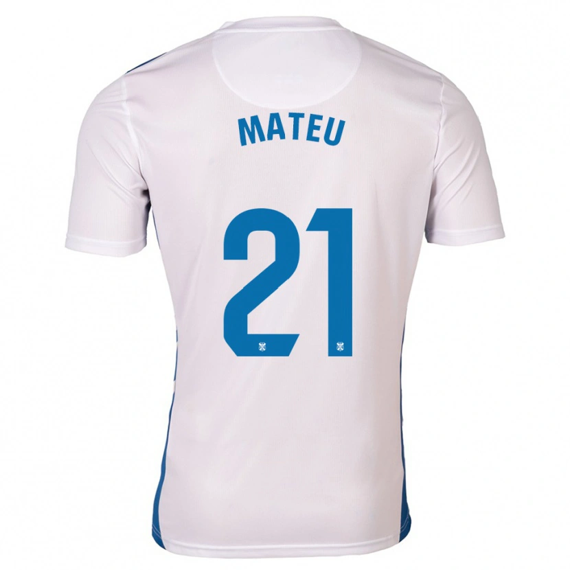 Danxen Kinderen Marc Mateu #21 Wit Blauw Thuisshirt Thuistenue 2025/26 T-Shirt