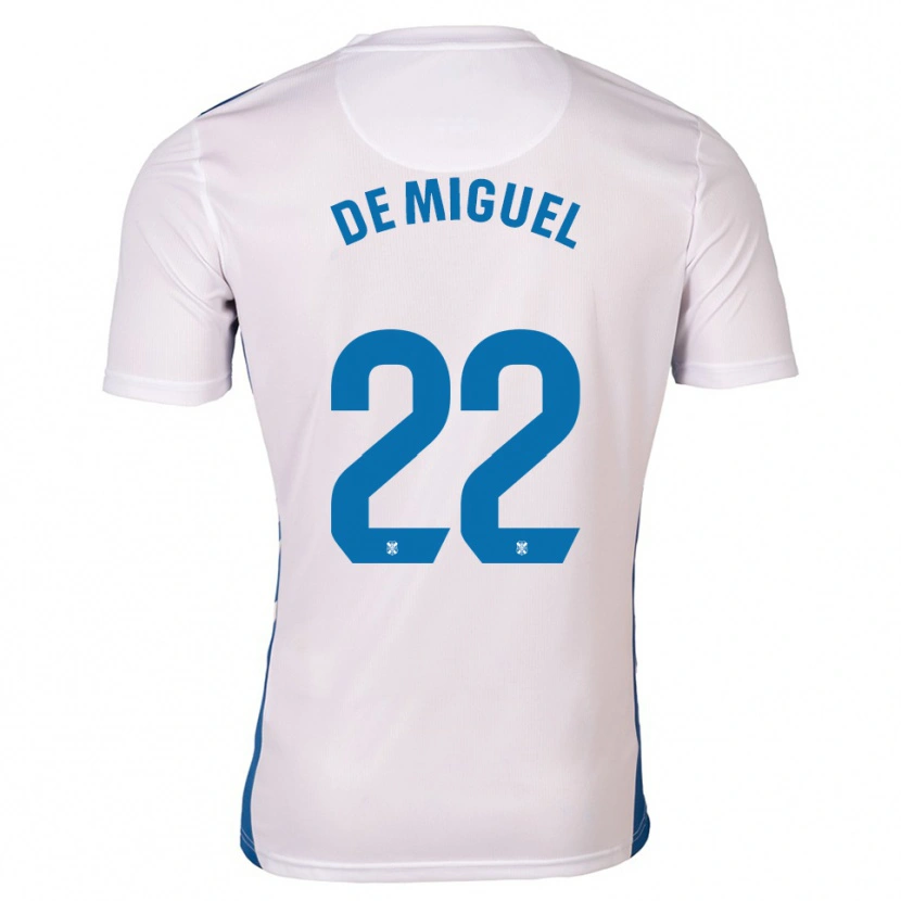 Danxen Kinderen Jesús De Miguel #22 Wit Blauw Thuisshirt Thuistenue 2025/26 T-Shirt