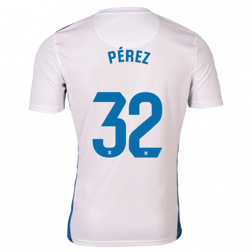 Danxen Kinderen Joel Pérez #32 Wit Blauw Thuisshirt Thuistenue 2025/26 T-Shirt