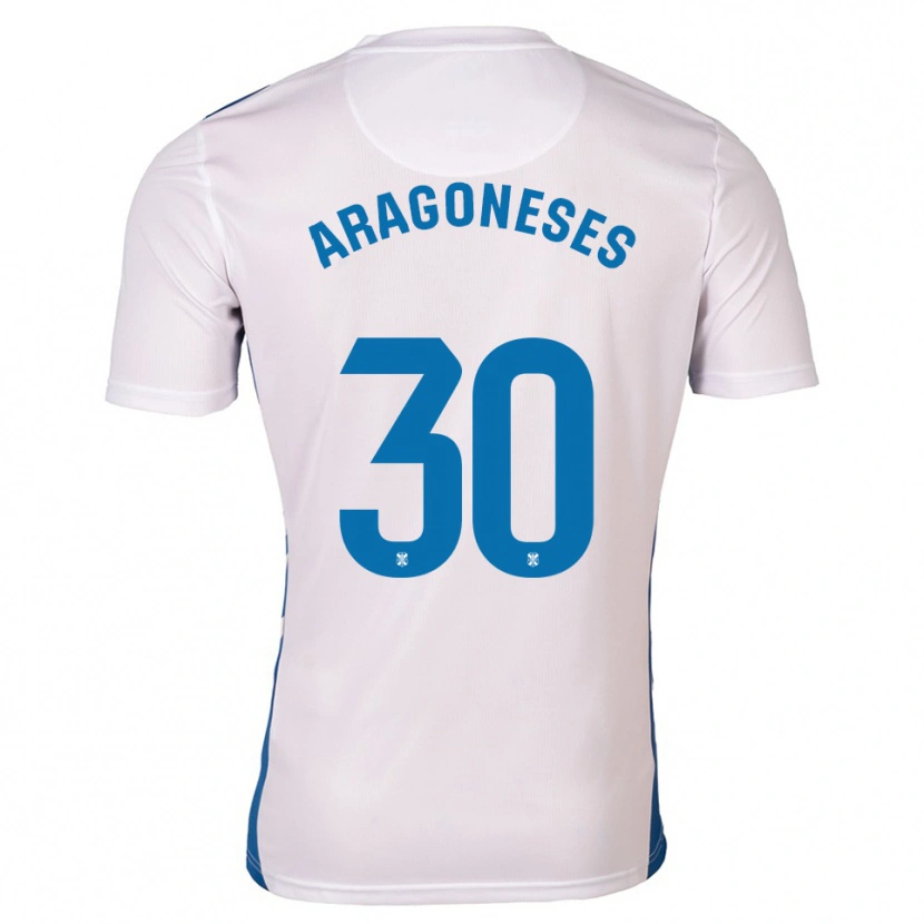 Danxen Kinderen Sergio Aragoneses #30 Wit Blauw Thuisshirt Thuistenue 2025/26 T-Shirt