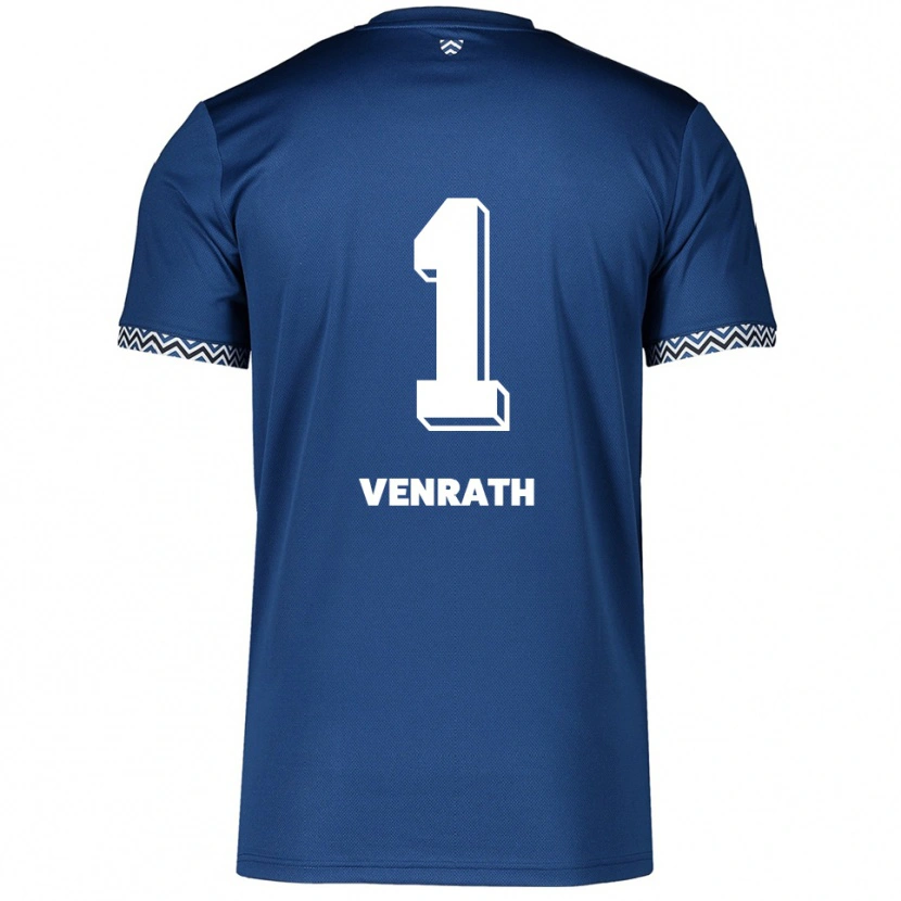 Danxen Kinderen Lisa Venrath #1 Marine Wit Thuisshirt Thuistenue 2025/26 T-Shirt