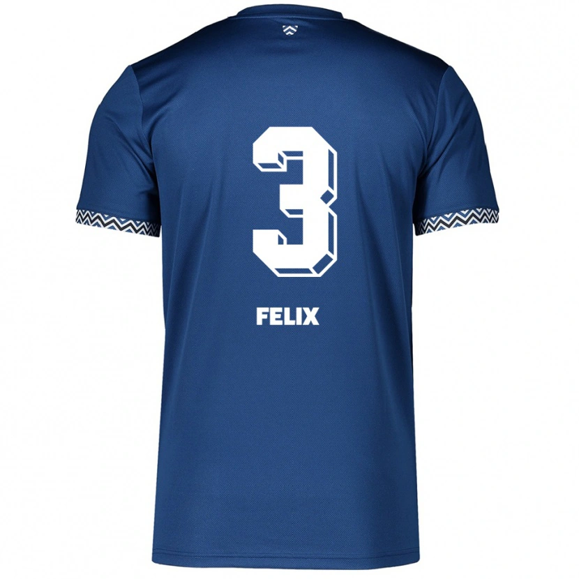 Danxen Kinderen Joel Felix #3 Marine Wit Thuisshirt Thuistenue 2025/26 T-Shirt