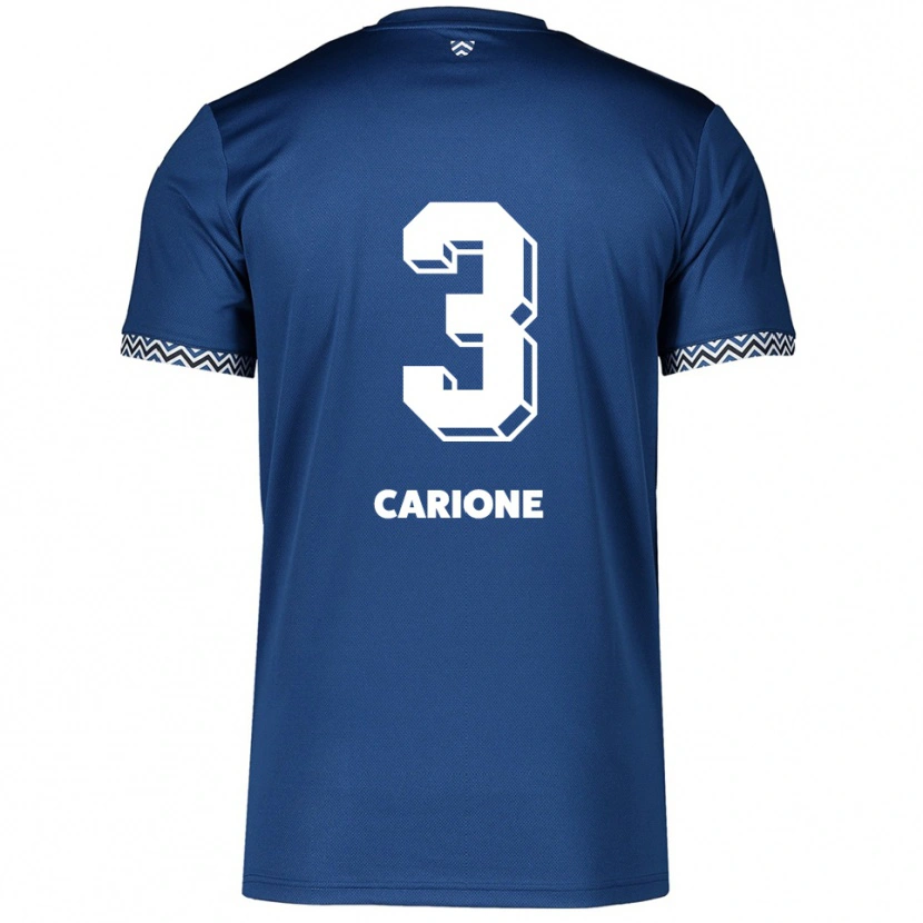 Danxen Kinderen Cristiano Carione #3 Marine Wit Thuisshirt Thuistenue 2025/26 T-Shirt