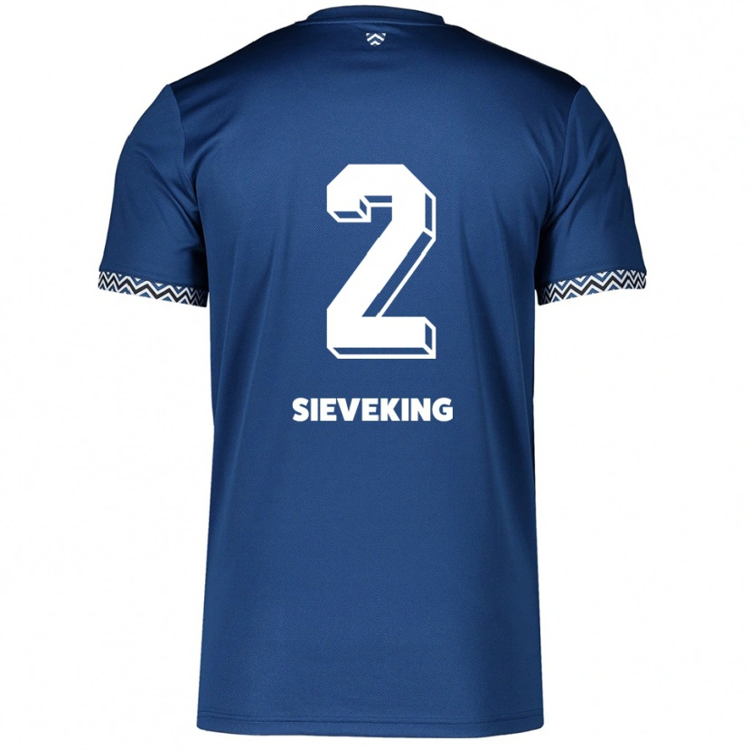 Danxen Kinderen Antonio Sieveking #2 Marine Wit Thuisshirt Thuistenue 2025/26 T-Shirt