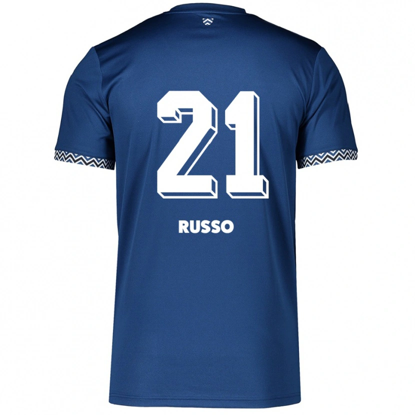Danxen Kinderen Stefano Russo #21 Marine Wit Thuisshirt Thuistenue 2025/26 T-Shirt
