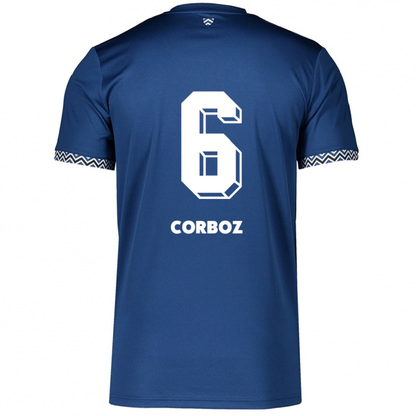 Danxen Kinderen Mael Corboz #6 Marine Wit Thuisshirt Thuistenue 2025/26 T-Shirt