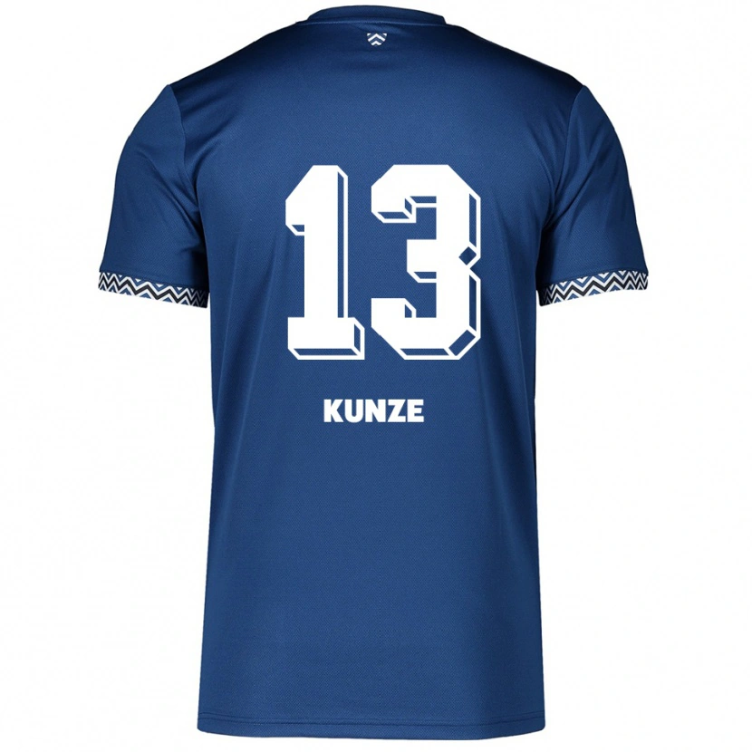 Danxen Kinderen Lukas Kunze #13 Marine Wit Thuisshirt Thuistenue 2025/26 T-Shirt
