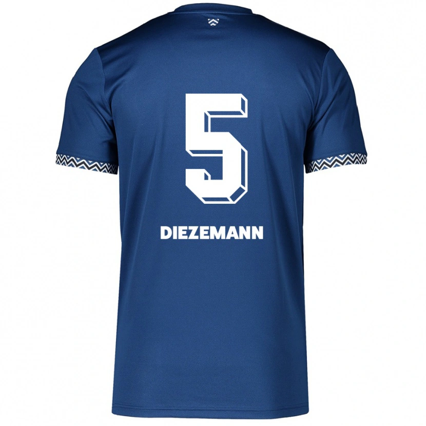 Danxen Kinderen Yoost Diezemann #5 Marine Wit Thuisshirt Thuistenue 2025/26 T-Shirt