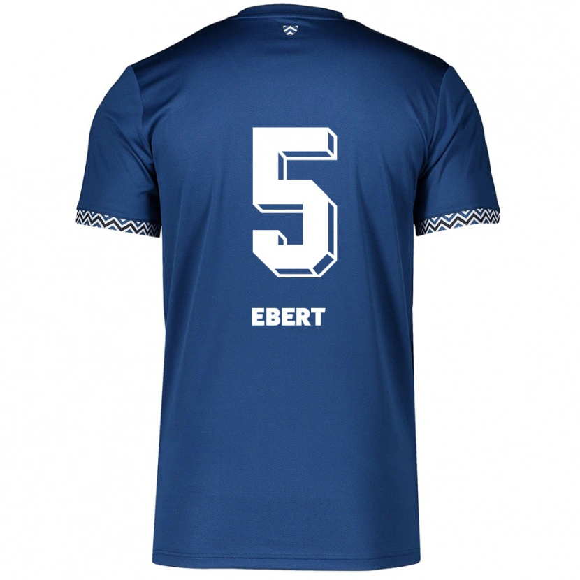 Danxen Kinderen Phine Ebert #5 Marine Wit Thuisshirt Thuistenue 2025/26 T-Shirt