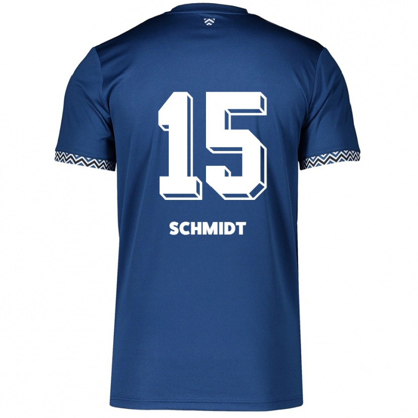 Danxen Kinderen Pia Schmidt #15 Marine Wit Thuisshirt Thuistenue 2025/26 T-Shirt