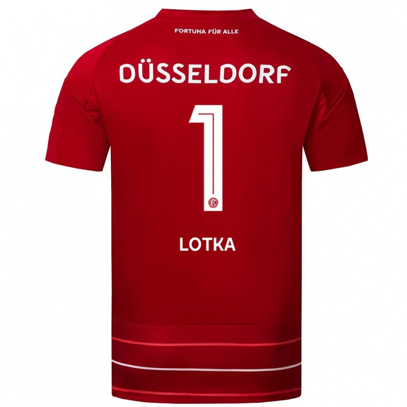 Danxen Kinderen Marcel Lotka #1 Rood Wit Thuisshirt Thuistenue 2025/26 T-Shirt