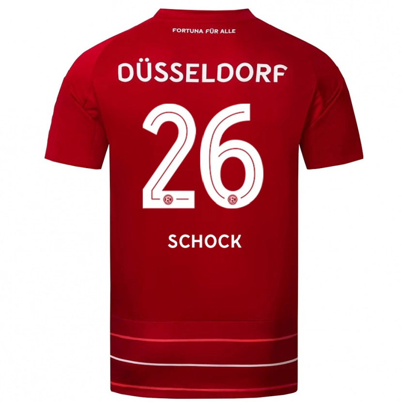 Danxen Kinderen Florian Schock #26 Rood Wit Thuisshirt Thuistenue 2025/26 T-Shirt