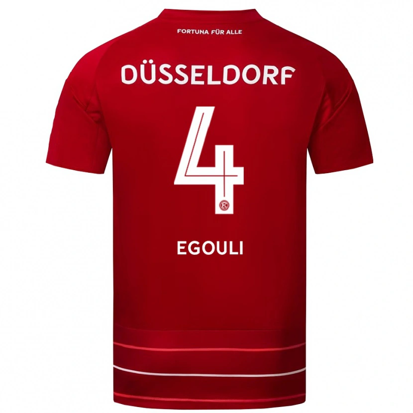 Danxen Kinderen Elias Egouli #4 Rood Wit Thuisshirt Thuistenue 2025/26 T-Shirt