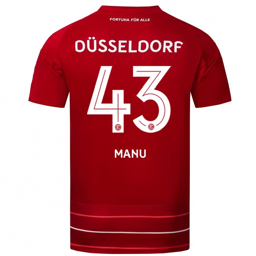 Danxen Kinderen King Manu #43 Rood Wit Thuisshirt Thuistenue 2025/26 T-Shirt