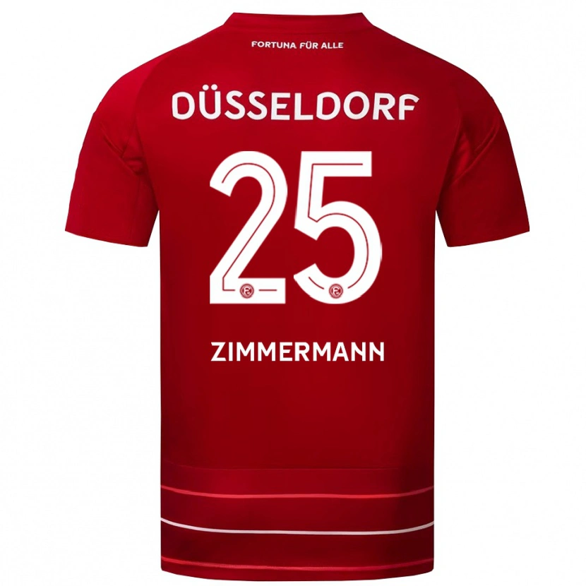 Danxen Kinderen Matthias Zimmermann #25 Rood Wit Thuisshirt Thuistenue 2025/26 T-Shirt