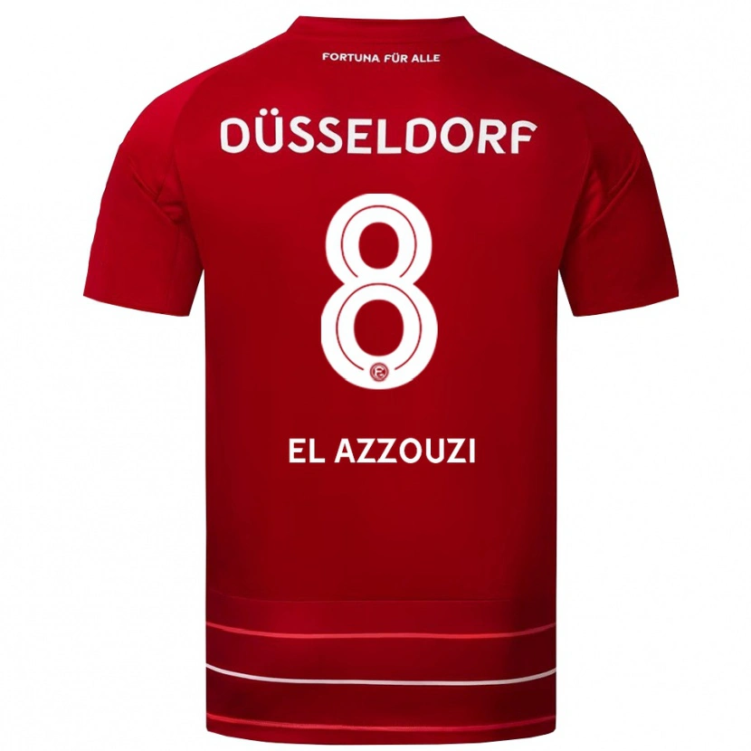 Danxen Kinderen Anouar El Azzouzi #8 Rood Wit Thuisshirt Thuistenue 2025/26 T-Shirt